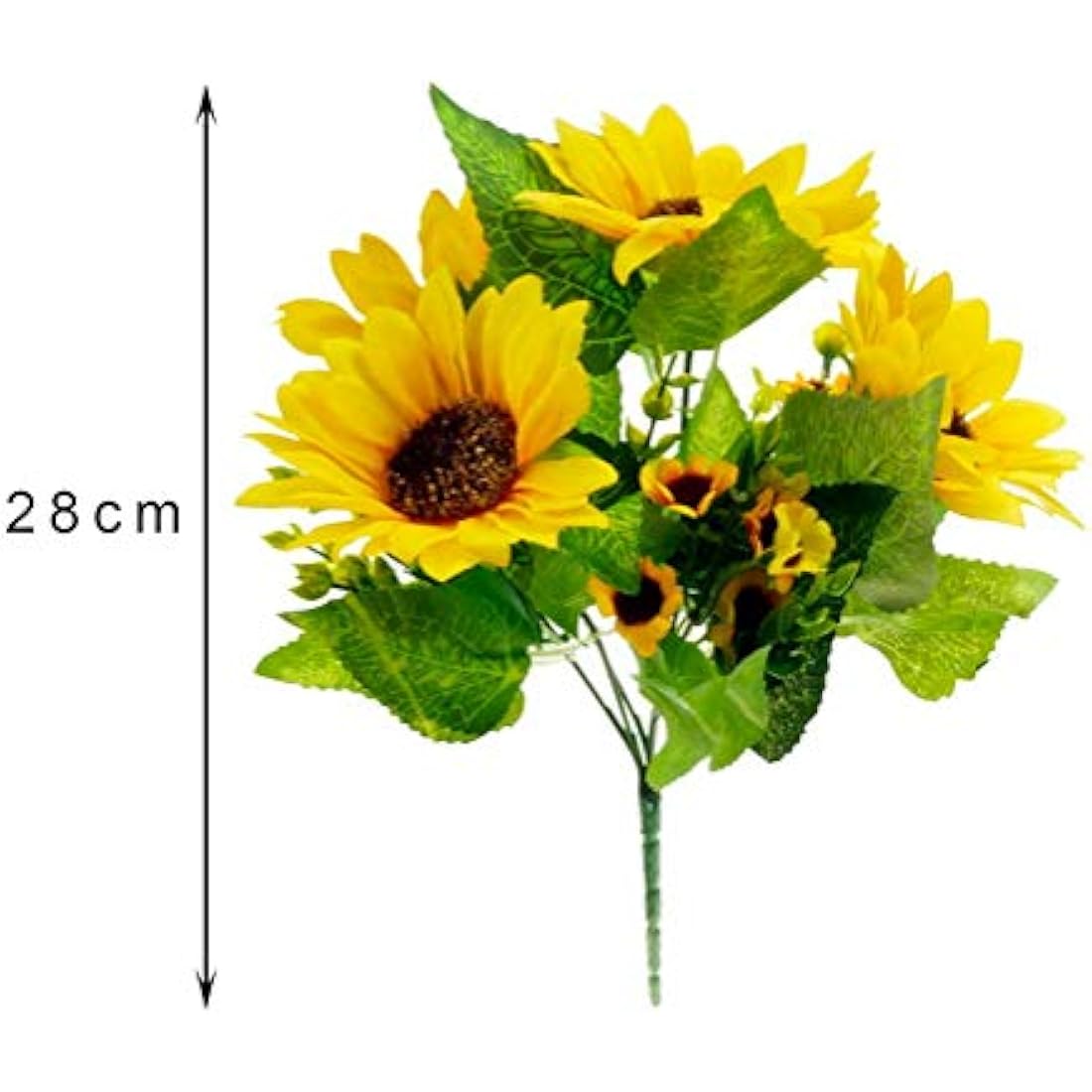 nuoshen 2 Packs Sunflower Artificial Flowers,Silk Bouquet Yellow Plastic Flowers Fake Sunflowers for DIY Craft Wedding Home Decoration