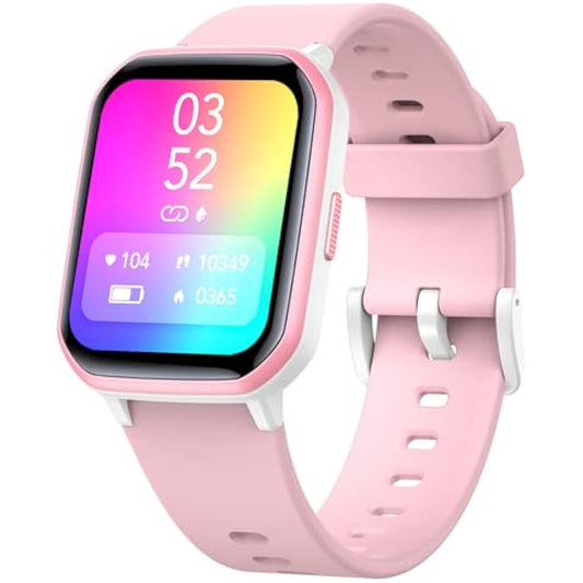 Kids Smart Watch for Girls,IP68 Waterproof Kids Fitness Tracker Watch with 1.5 Inch DIY Face,Heart Rate Sleep Monitor,19 Sport Modes,Calories Counter,Alarm Clock,Great Gifts for Children 6+ (Pink)