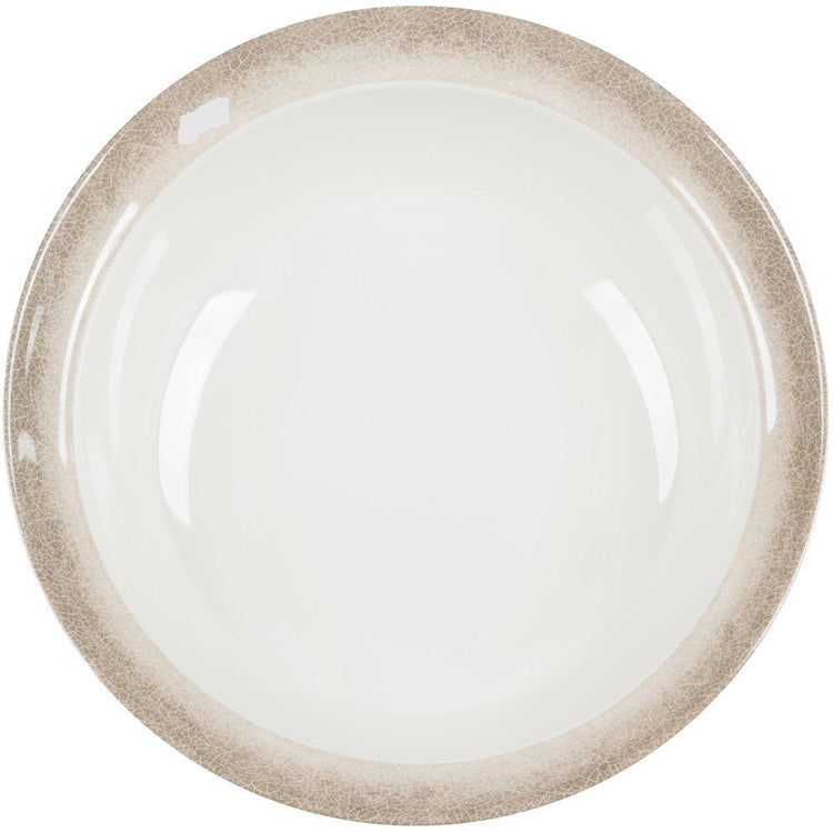 Jazz Round Melamine Bowl with Crackle-Finished Border 18" x 6"