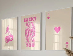 Lucky Poker Retro Canvas Poster Bedroom Decoration Painting