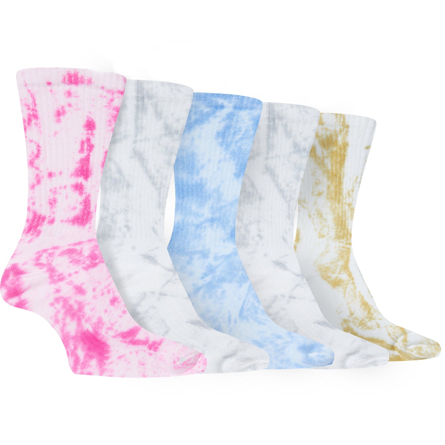 Sock Stack Sport Socks 5 Pack Tie Dye Cotton Durable Blend Unisex Casual Everyday Wear