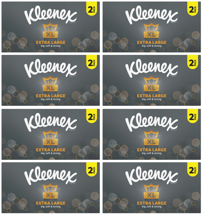 8 x Kleenex Extra Large Tissues 2 Pack