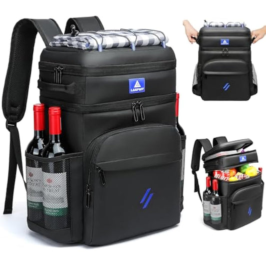 Laripwit Cooler Backpack 54 Cans Insulated Cool Bag Rucksack Leak-Proof Picnic Backpack for Men Women - Perfect Large Soft Cooler Rucksack for Travel, Camping, Lunch, Beach