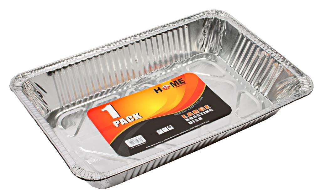 Best House Extra Large Aluminium Foil Baking Trays - Foil Tray for Food Storage, Baking, Roasting (L 52.5 x W 32.5 x H 7.9 cm) (Pack of 50 Trays)