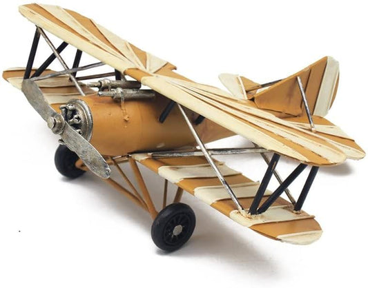 The Leonardo Collection LP48846 Home Decor | White & Yellow Fighter Plane | 1 Piece-27x22x9 cm Accessory, Multicolored
