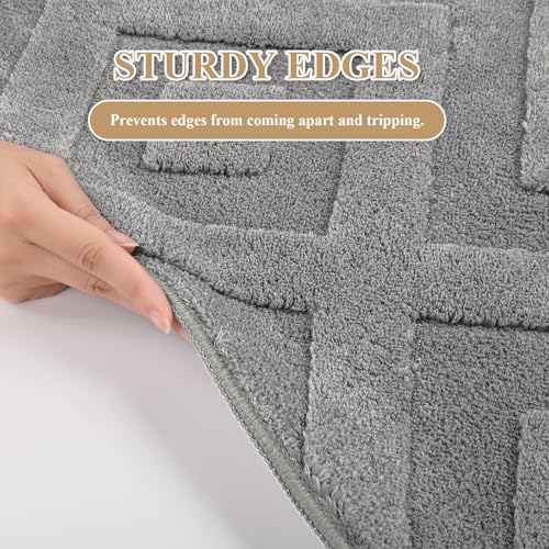 Enyhom Machine Washable Area Rug, 160 x 220 cm Large Soft Geometric Rugs for Bedroom Modern Design Grey Rugs Living Room Non Slip Carpet Stain