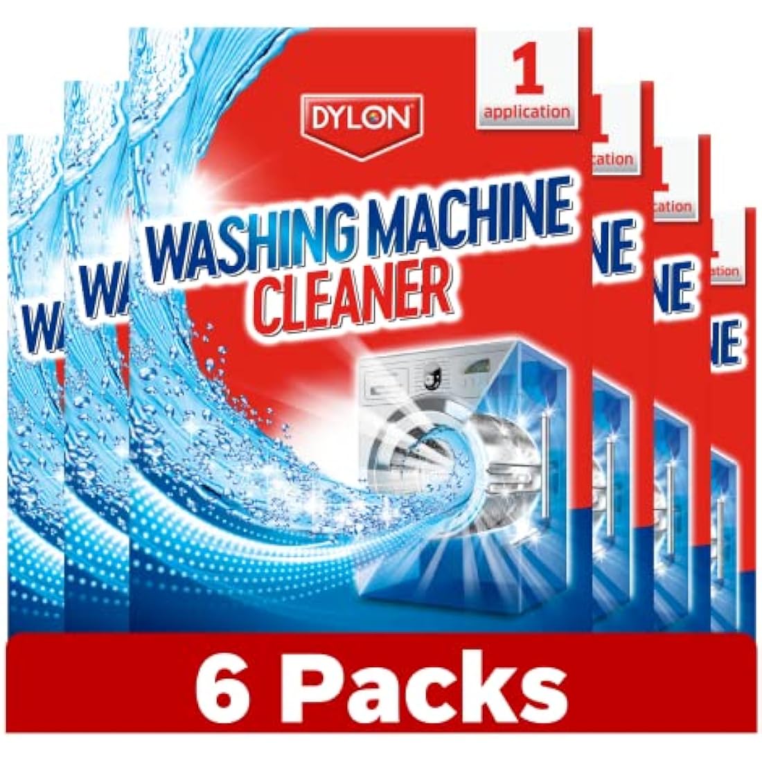 Colour Catcher Dylon Washing Machine Cleaner, 6 Treatments, 5-in-1 Washing Machine Cleaner, Freshener and Limescale Remover for Cleaning Washing Machines, 6 Pack