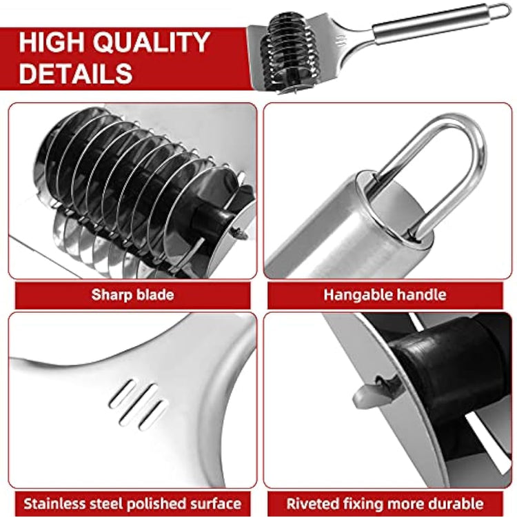 Pasta Maker Attachment Set for KitchenAid Stand Mixers Included Noodle Lattice Roller, Spaghetti Cutter, Pasta Roller and Cleaning Brush