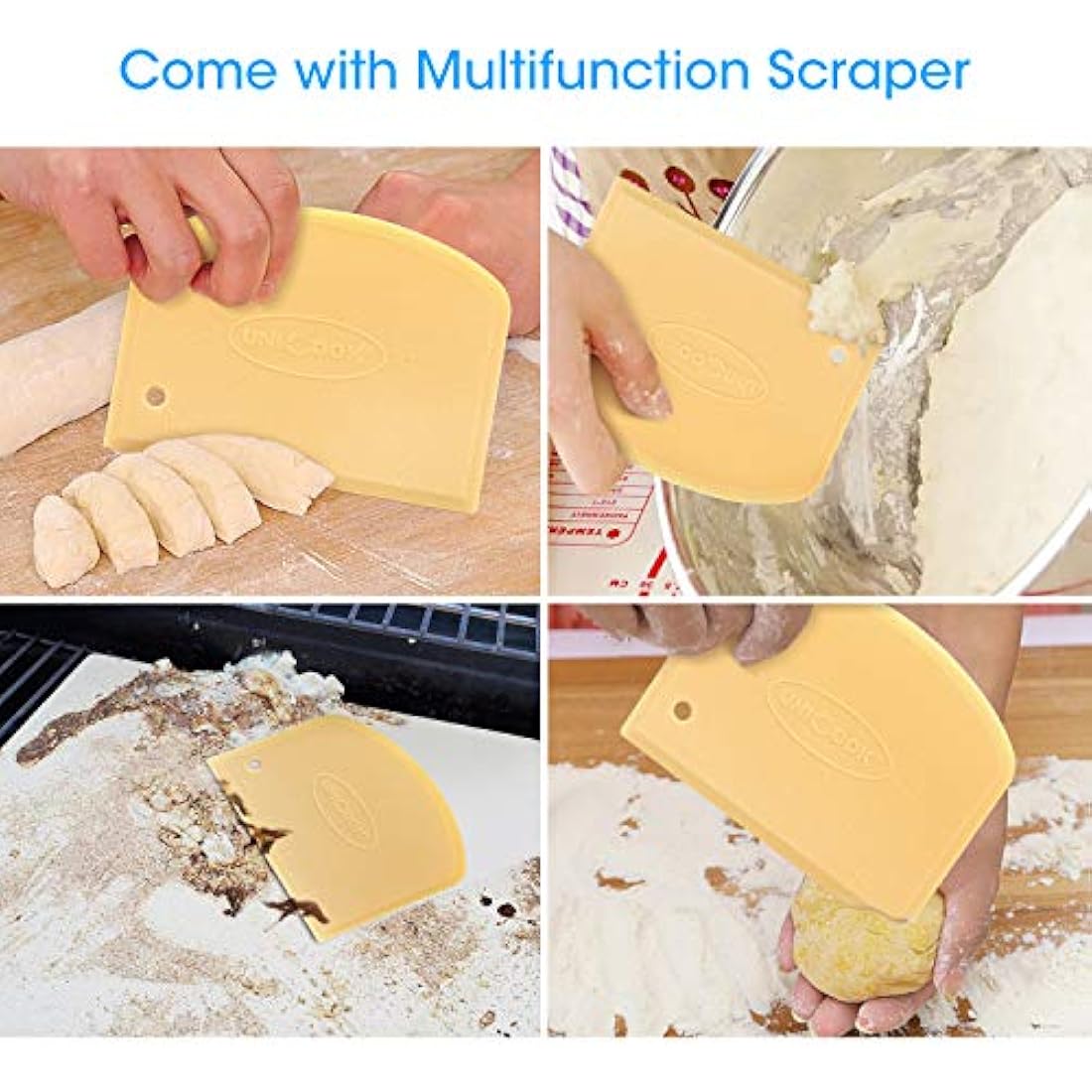 Unicook Pizza Stone, Cordierite Baking Stone for Oven and BBQ, Grilling Pizza Plate, Ideal for Making Bread, Cookies and More, Thermal Shock Resistant, Durable and Safe, Rectangular, 38 x 30 cm
