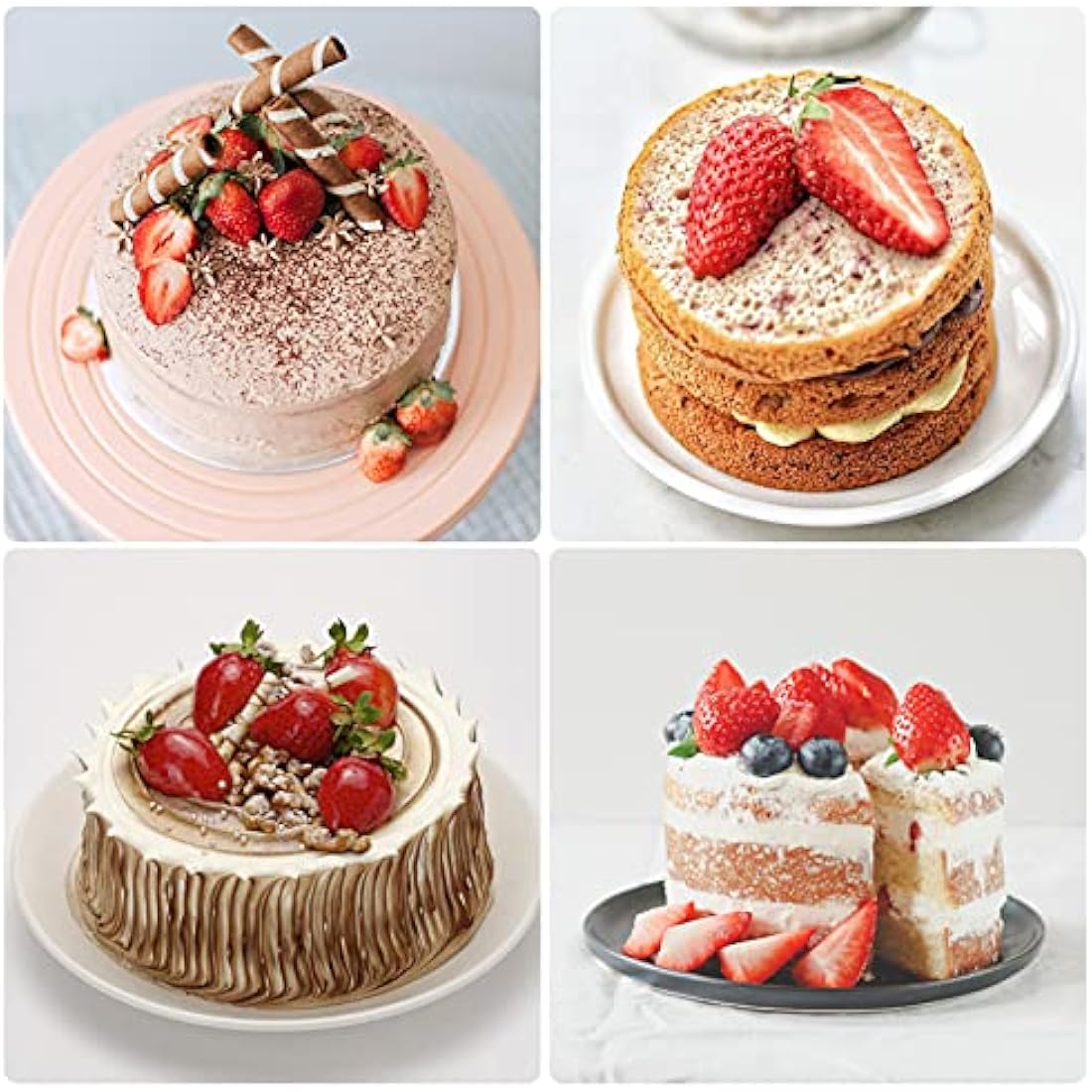 LEADSTAR Cake Tins for Baking, 4 Inch Mini Springform Cake Tin Set Small Cheesecake Tins Moulds Pan Round with Removable Bottom Non-Stick Coating for Pie Cheesecake Pizzas Quiches (Rotundity)