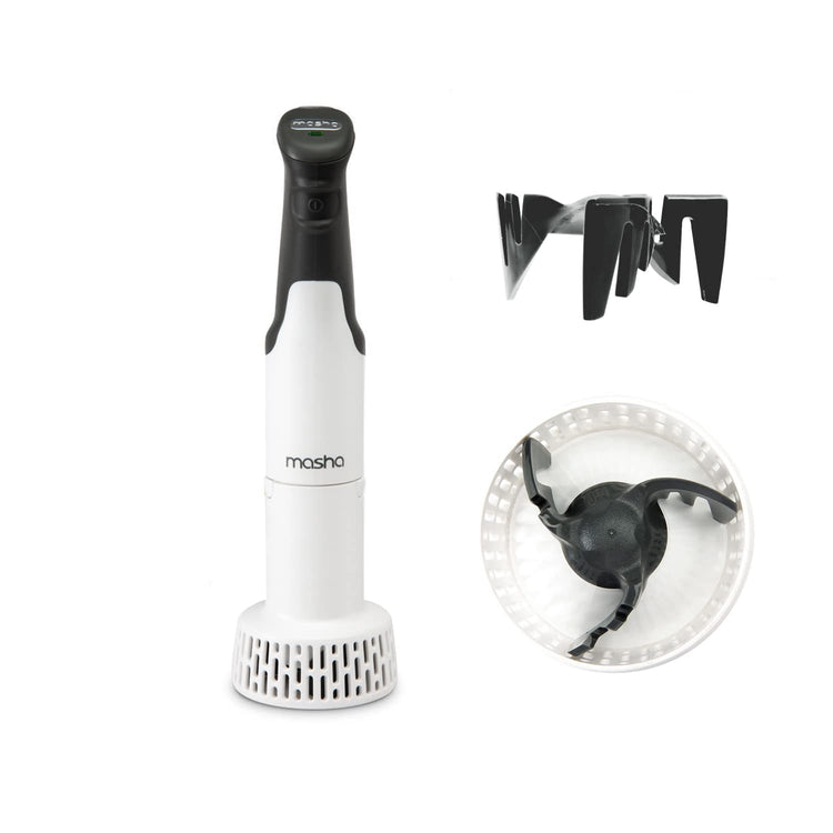 Masha Official Electric Potato Masher Hand Blender 3-in-1 Multi Tool Blends Purees Whisks | Immersion Mixer | Vegetables & Potatoes | Soup Makers