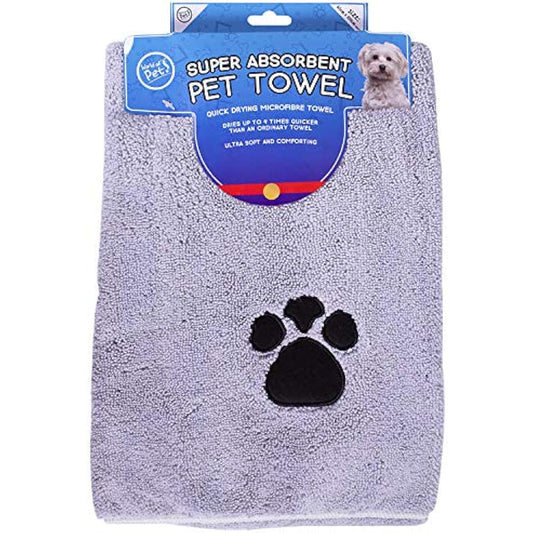 World of pets Super Absorbant Micofibre Pet Towels for Dogs, 2 Count Pack of 1