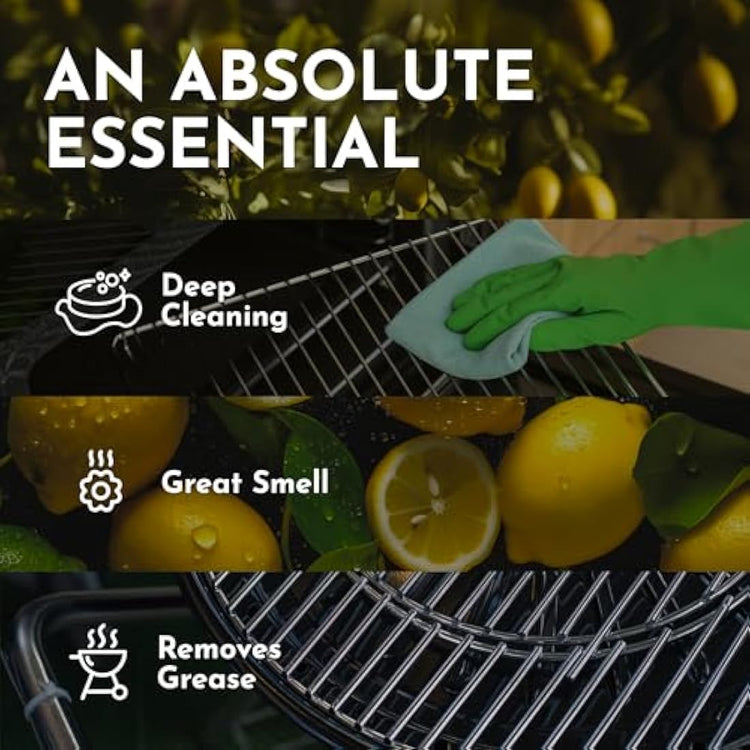 Garten Glück BBQ Cleaner Spray - 500ml - Heavy-Duty BBQ Degreaser with Cold-Pressed Lemon Oil, Natural BBQ Cleaning Products for Grill, Grates & Tools, Easy to Use Barbecue Cleaner for Stubborn Grease
