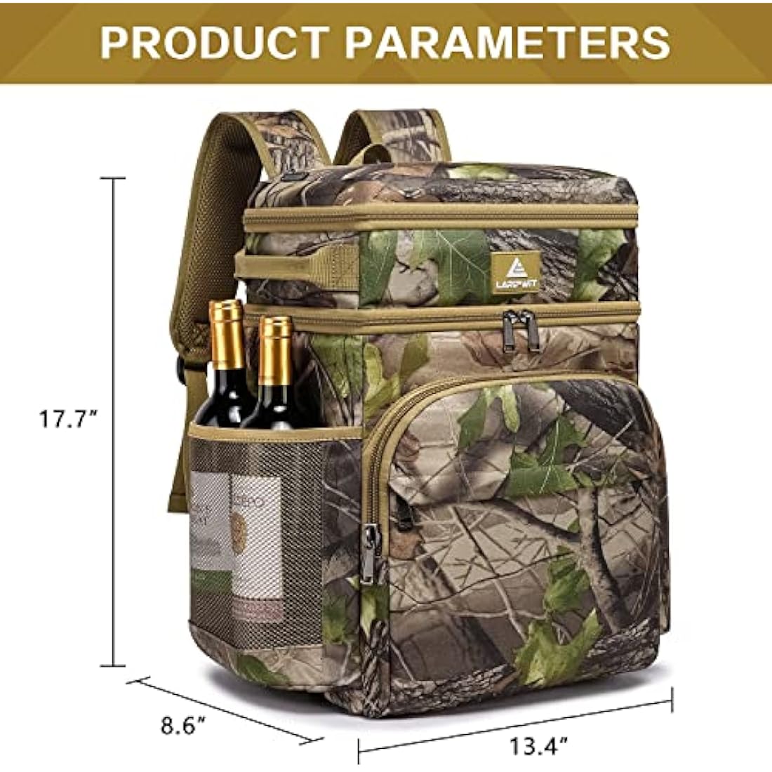 Laripwit Cooler Backpack 54 Cans Insulated Cool Bag Rucksack Leak-Proof Picnic Backpack for Men Women - Perfect Large Soft Cooler Rucksack for Travel, Camping, Lunch, Beach