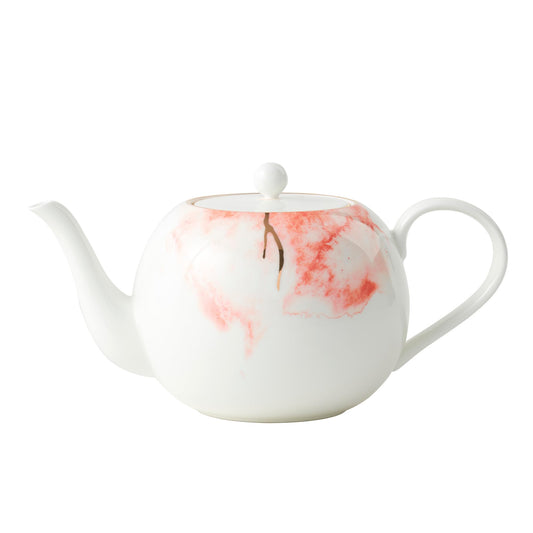 London Boutique Teapot, Teapots for 4 with Built-in Filter for Loose Leaf Tea, 1.2L Large Teapot, White Teapot with Gold Rim, Lightweight, Fine China Teapot Set Perfect Tea Maker for Tea Lovers