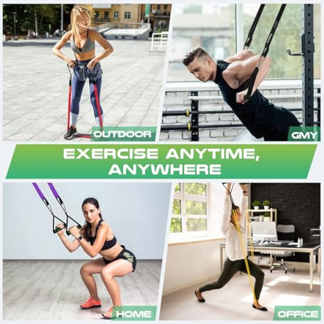Resistance Bands Set, 4 Levels Exercise Bands for Men Women,Pull Up Bands Gym for Crossfit Fitness Strength Training Yoga with Door Anchor, Handles, Protective Covers, Carry Bag & Training Instruction