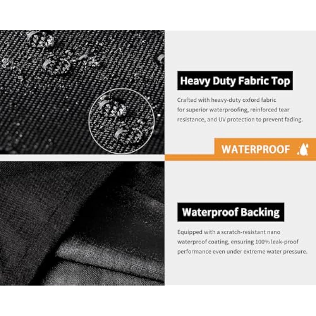 Dokon Garden Furniture Cushion Storage Bag Waterproof Christmas Tree Storage Bag Anti-UV Heavy Duty Oxford Fabric Outdoor Cushion Bags with Durable Handle and Zipper (200x60x75cm) - Black