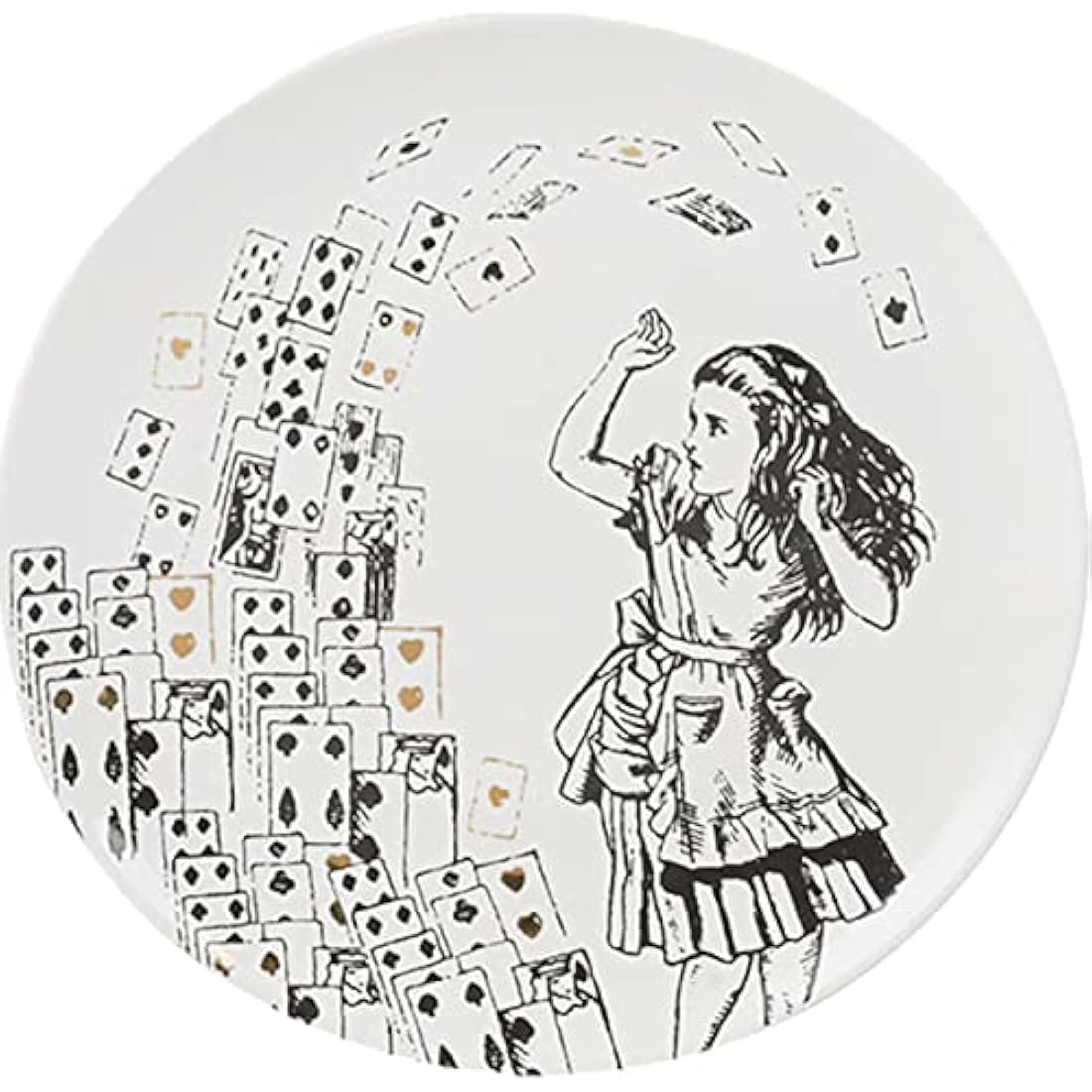 V&A Alice in Wonderland Side Plates, for Dinner, Afternoon Tea or Breakfast, Fine China, 20.5 cm (8"), Set of 4, White