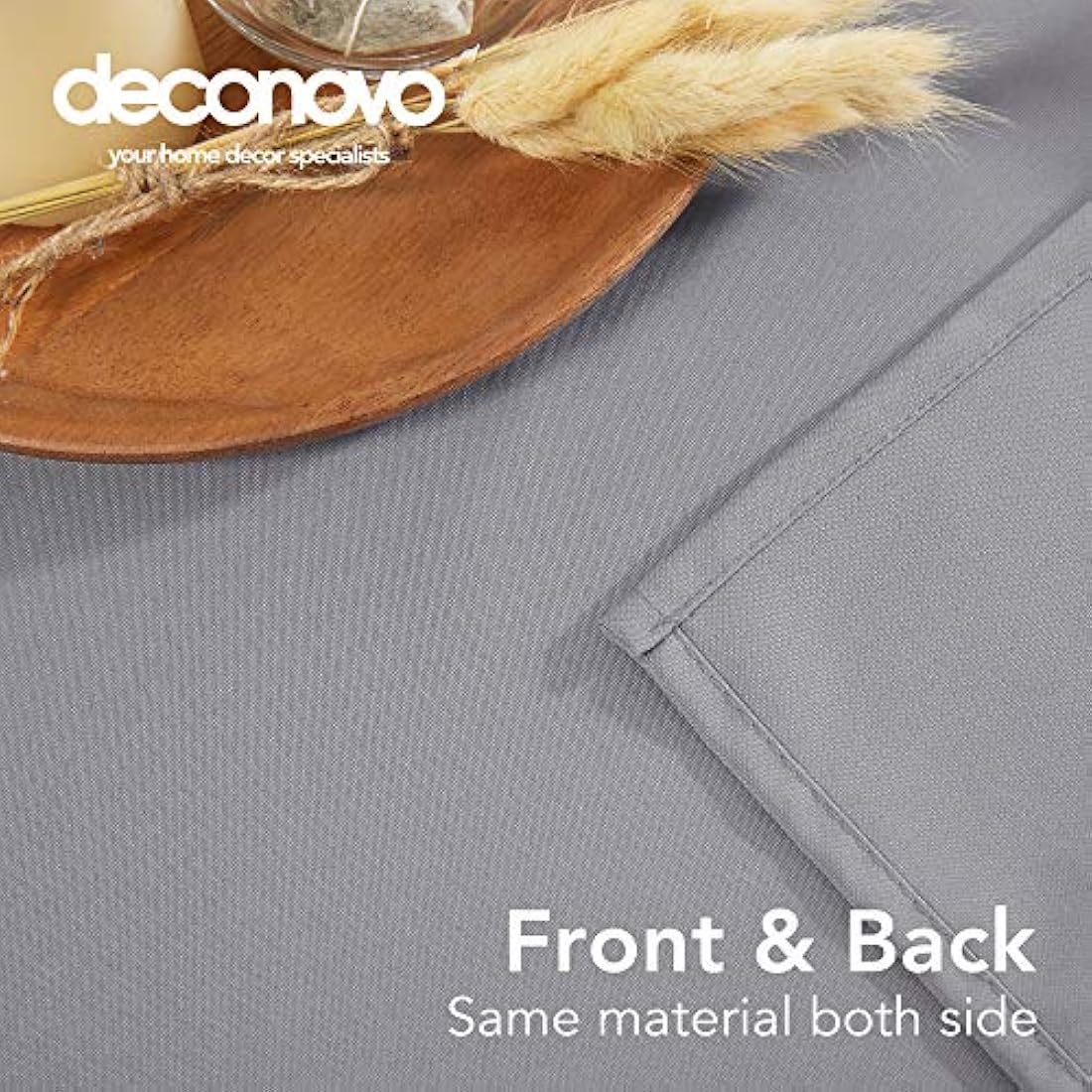 Deconovo Home Decorative Oxford Wipeable Tablecloth Rectangle Water Resistant Tablecloth for Chipboard Table 140x240cm(55x95in)(55x95in) Grey