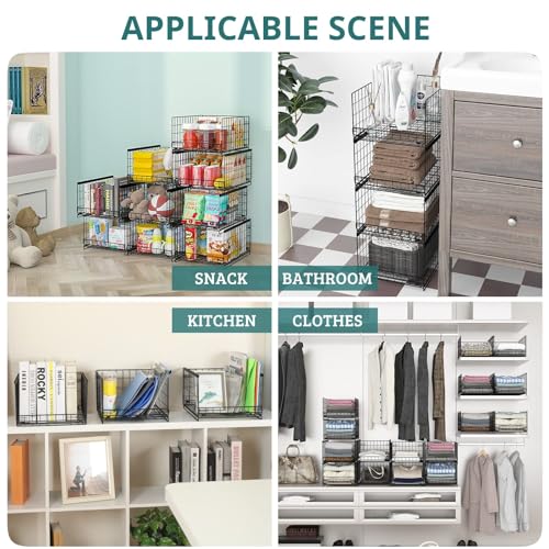Wuciray Pack of 4 Wardrobe Storage Organiser Clothes Organiser For Wardrobe Clothes Deep Drawer Storage Boxes For Wardrobe Stackable Closet Storage