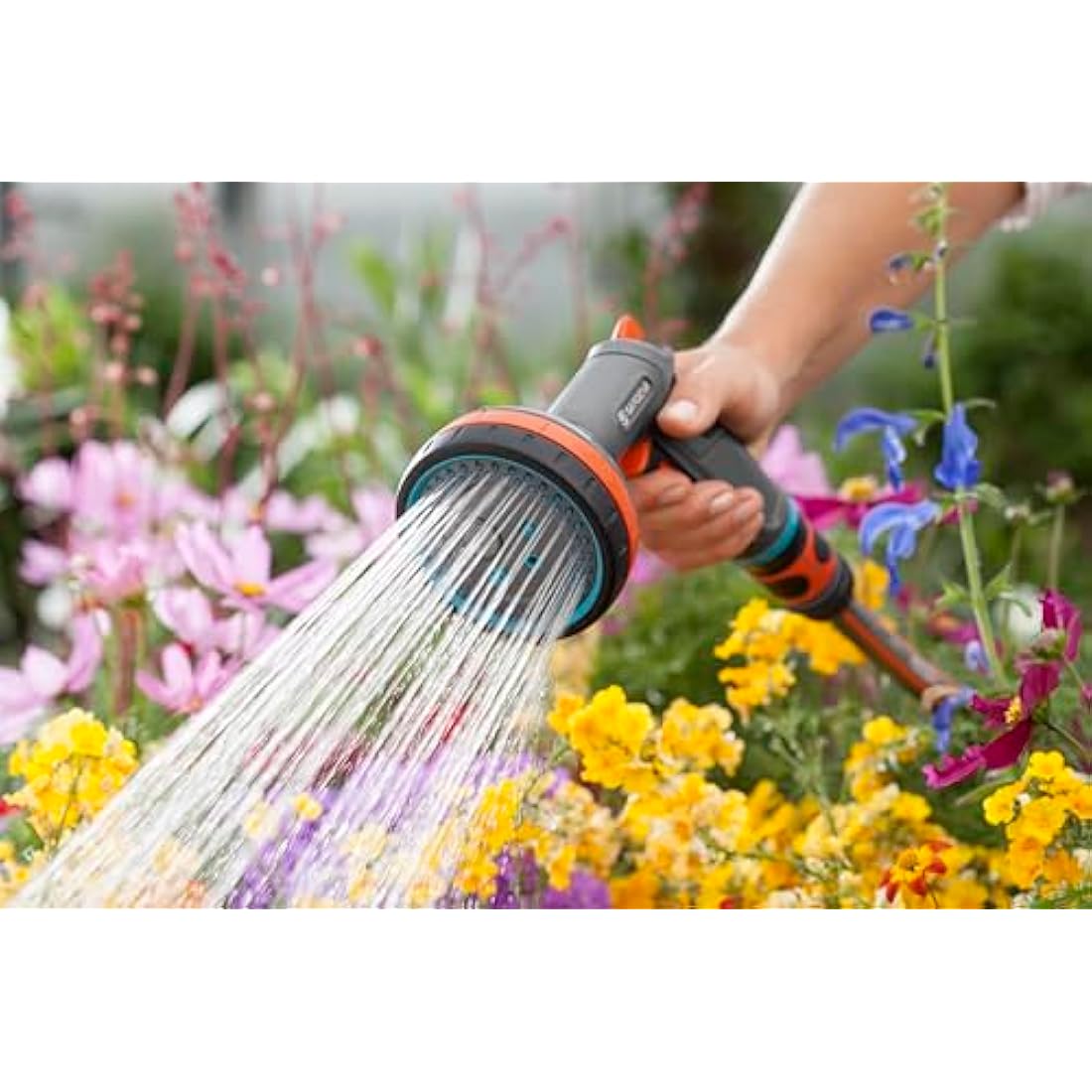 Gardena Comfort Multi Sprayer: Garden Sprayer for Watering and Cleaning, Five Spray Patterns, Lock, infinitely Adjustable Regulation, Frost Protection (18315-20)