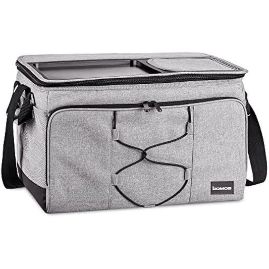 bomoe Cooler Bag Foldable – Beach Cooler Bag – Insulated Picnic Bag with 16h Cooling Function – Small Lunch Bag – Cooler Food Bag with Extra Pocket