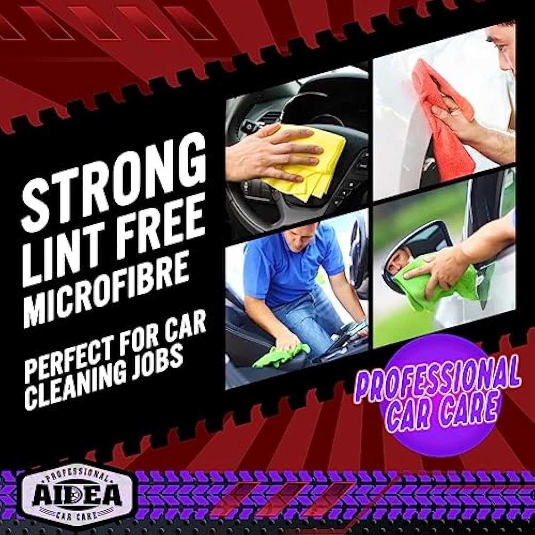 AIDEA Microfibre Cloths 100 Pack, Ultral Absorbent Lint-Free Washcloths Microfiber Cleaning Rags, All-Purpose Washable Car Cloth Wipes for Detailing, Office, Household Cleaning,30X30CM
