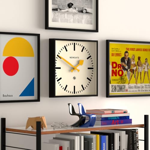 NEWGATE Number Five Railway Wall Clock - Square Clock - Kitchen Clock - Office Clock - Retro Clock - Designer Clock - Station Clock - Marker Dial