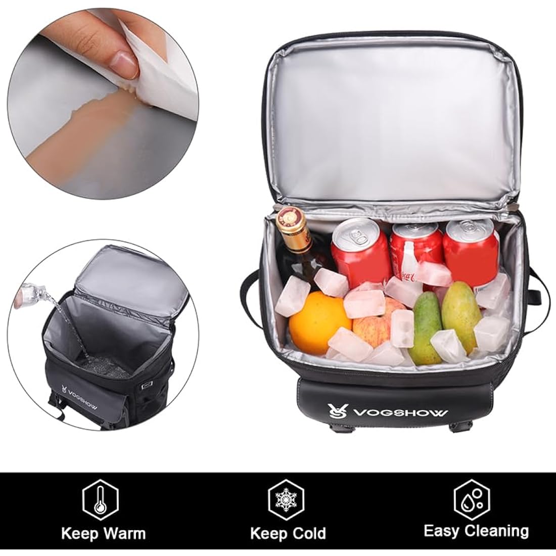 Vogshow 30L Cooler Bag Picnic Backpack Large Capacity Waterproof Cool Bag Rucksack Leakproof Insulated Backpack Cooler for Camping, Party, BBQ, Family Outdoor, Shopping, Beach, Fishing