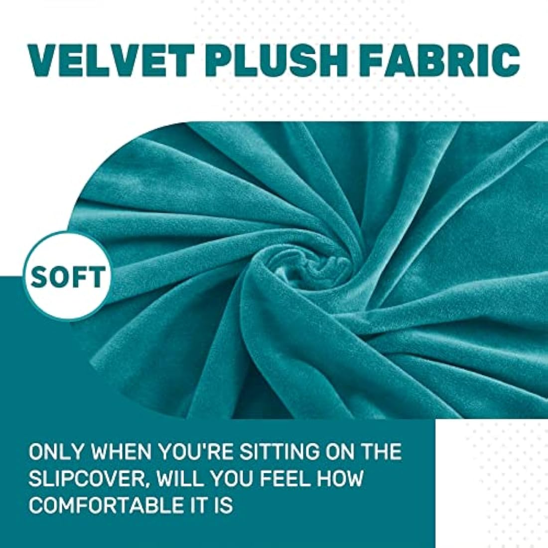 XINEAGE 1 Piece Velvet Couch Covers for 3 Cushion Couch Living Room High Stretch Sofa Cover Pets Dogs Friendly Anti Slip Thickened Slipcovers Furniture Protector (3 Seater, Peacock Blue)