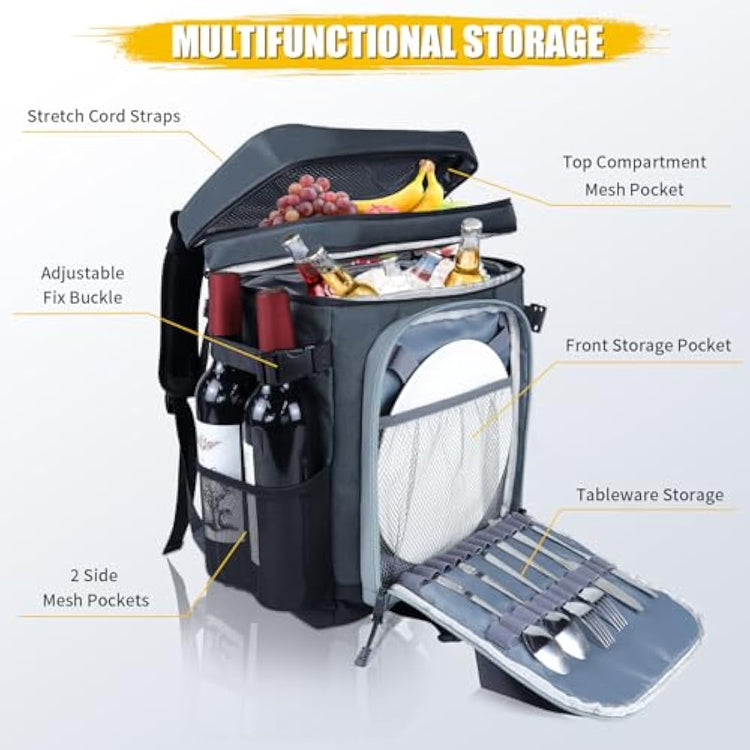 Cool Backpack 30L/20L Cool Bag Backpack Large Foldable 40/24 Cans Cool Backpack Large Thermal Backpack Insulated Backpack with Cooling Compartment Cooling Backpacks Shopping Backpack for Beach Picnic