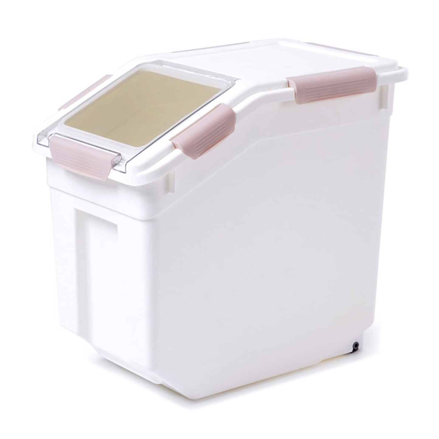 Toolzia Rice Dispenser 10kg with Scoop, Airtight Rice Storage Container Dry Food Dispenser Large Sealed Grain Containe Bin (Pink)