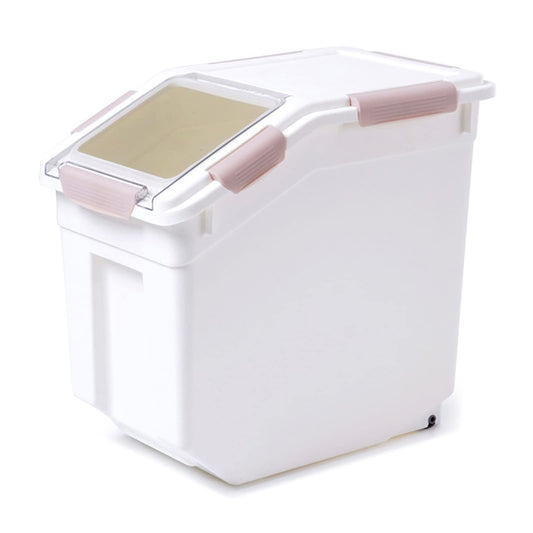 Toolzia Rice Dispenser 10kg with Scoop, Airtight Rice Storage Container Dry Food Dispenser Large Sealed Grain Containe Bin (Pink)