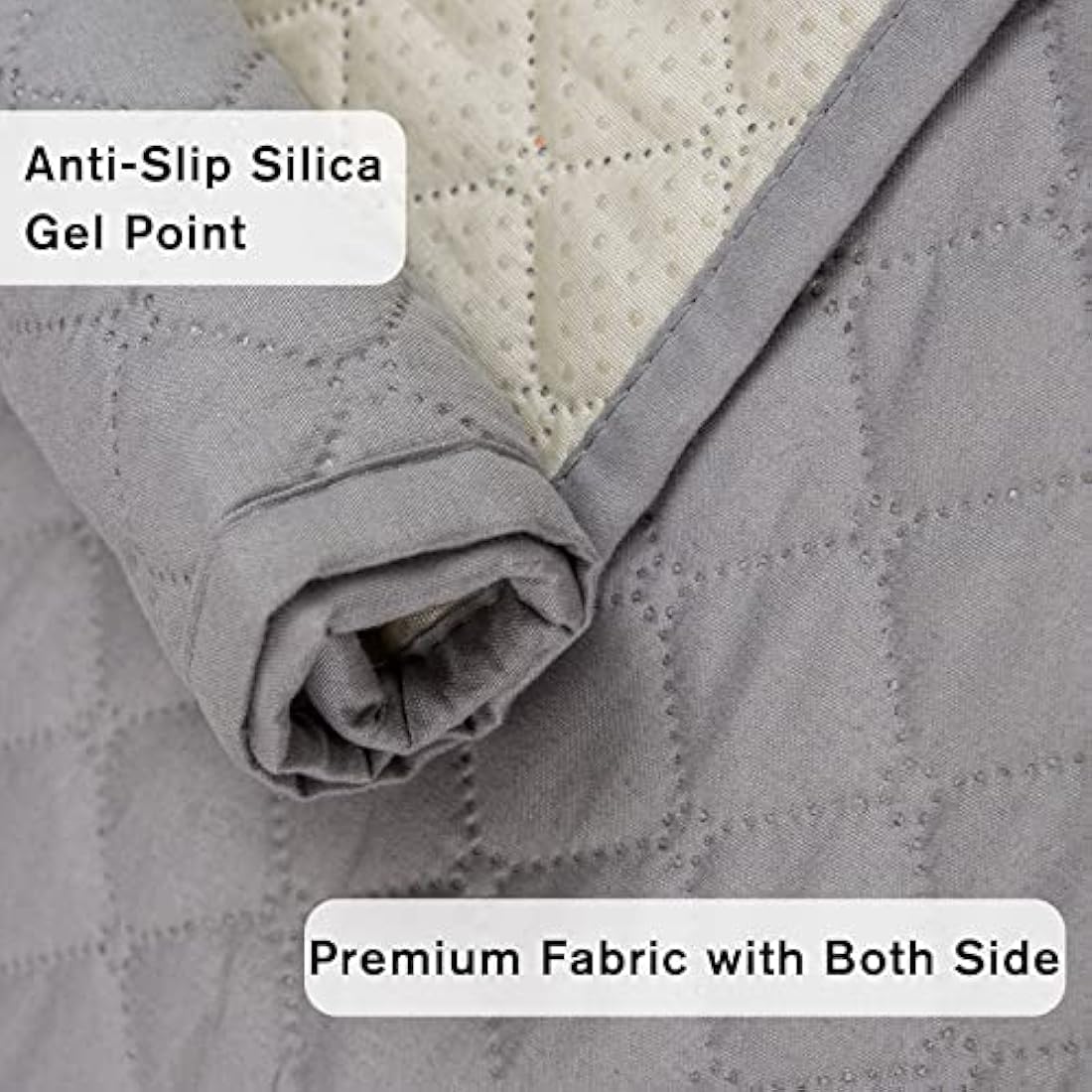 XINEAG Quilted Sofa Covers 2 Seater, Water Resistant Loveseat Covers Sofa Slipcovers with Pockets, Non Slip Sofa Cover for Dogs, Washable Furniture Protector with Elastic Strap (Loveseat, Light Grey)