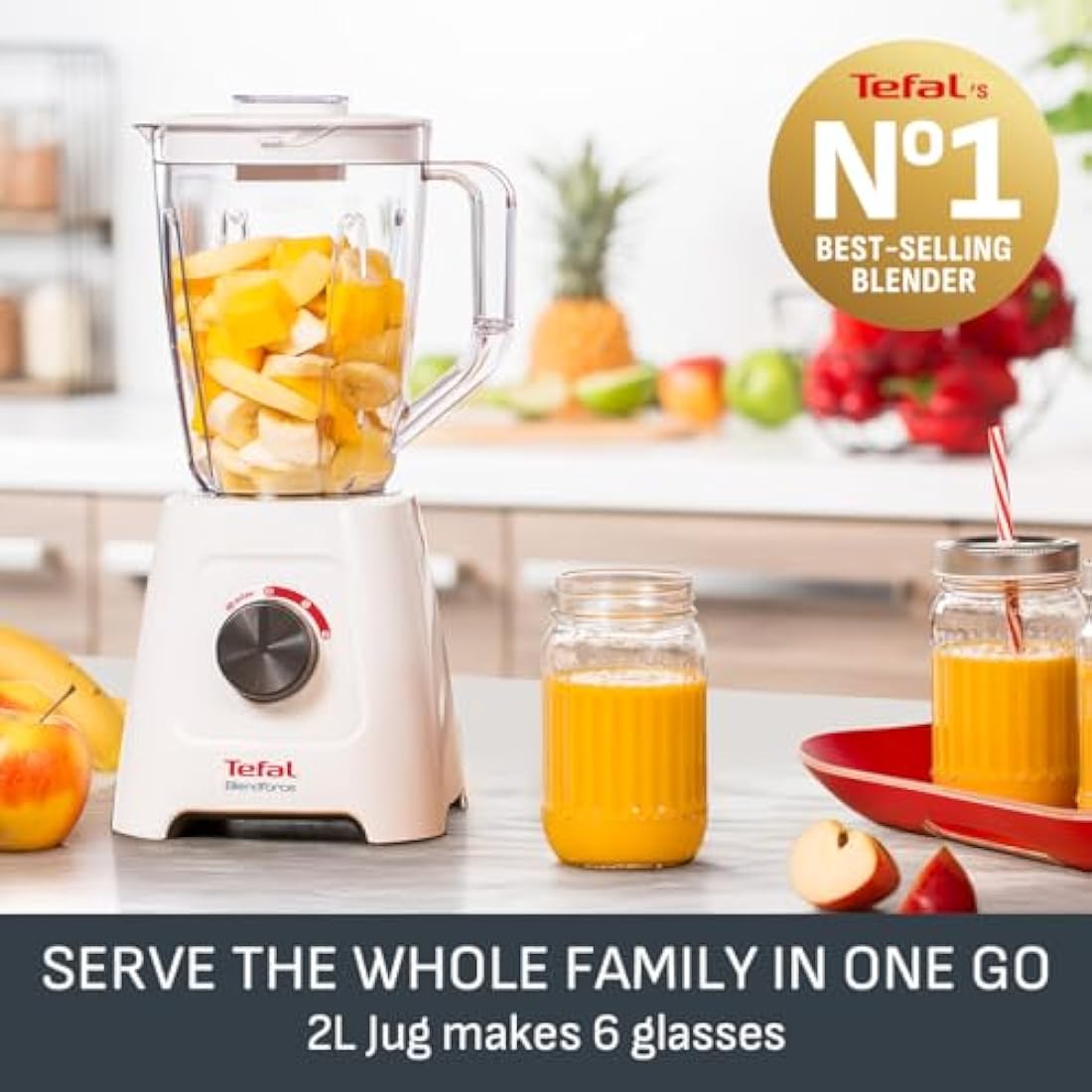 Tefal BL420140 Blendforce II Blender with Plastic Jug, 600 W, 2 liters, White