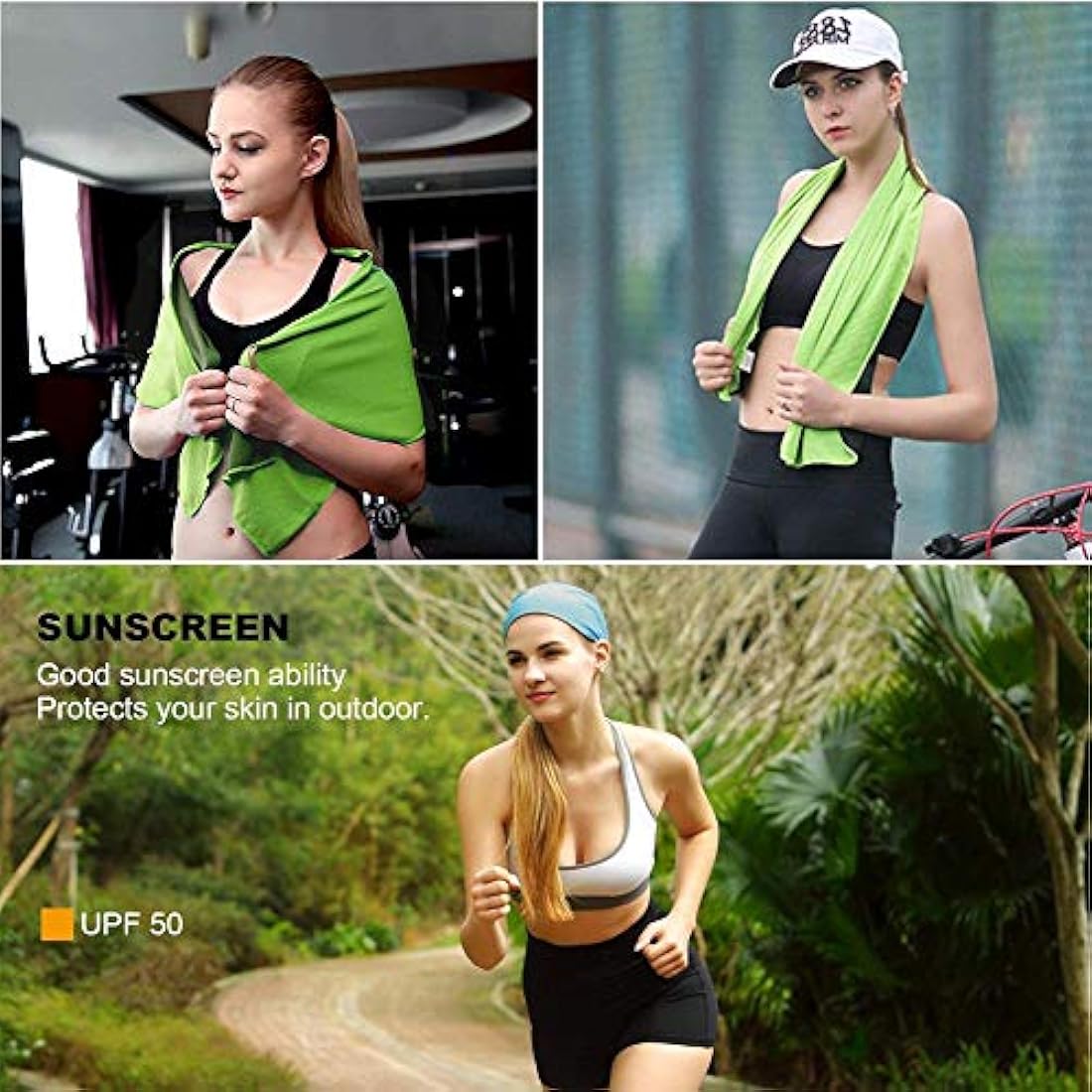 YQXCC 4 Pack Cooling Towels (100x30 cm) Cool Cold Towel, Soft Breathable Chilly Microfibre Towels for Yoga, Golf, Gym, Camping, Running, Fitness, Workout & More Activities