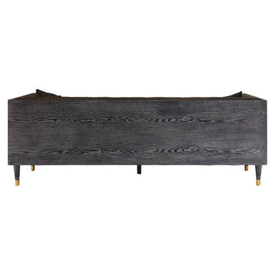 3 Seater Black Faux Leather Sofa, Raven