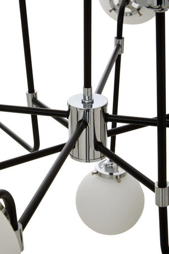 Abira Black Finish 16 Arm Statement Pendant Light