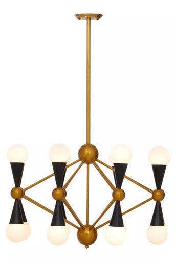 Orko Brass And Black 16 Bulb Statement Pendant Light