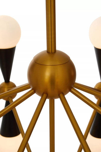 Orko Brass And Black 16 Bulb Statement Pendant Light