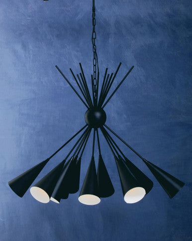 Yara Matt Black 12 Bulb Statement Pendant Light
