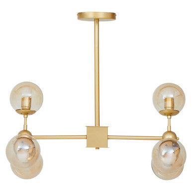 Abira Gold Finish 6 Arm Statement Pendant Light