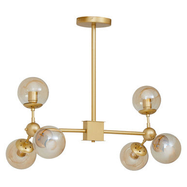 Abira Gold Finish 6 Arm Statement Pendant Light