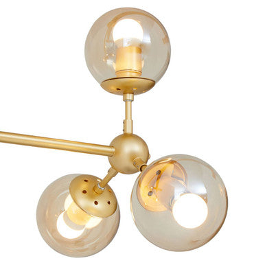 Abira Gold Finish 6 Arm Statement Pendant Light