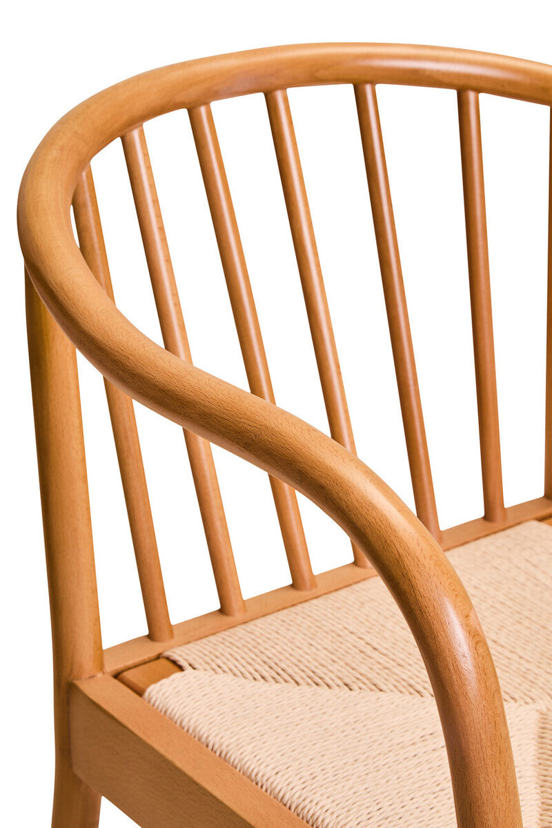 Cebu Natural Woven Rope and Beech Wood Chair