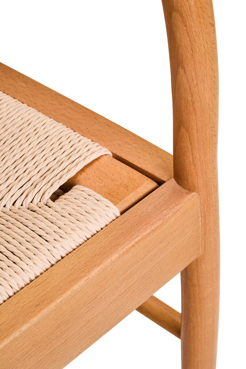 Cebu Natural Woven Rope and Beech Wood Chair