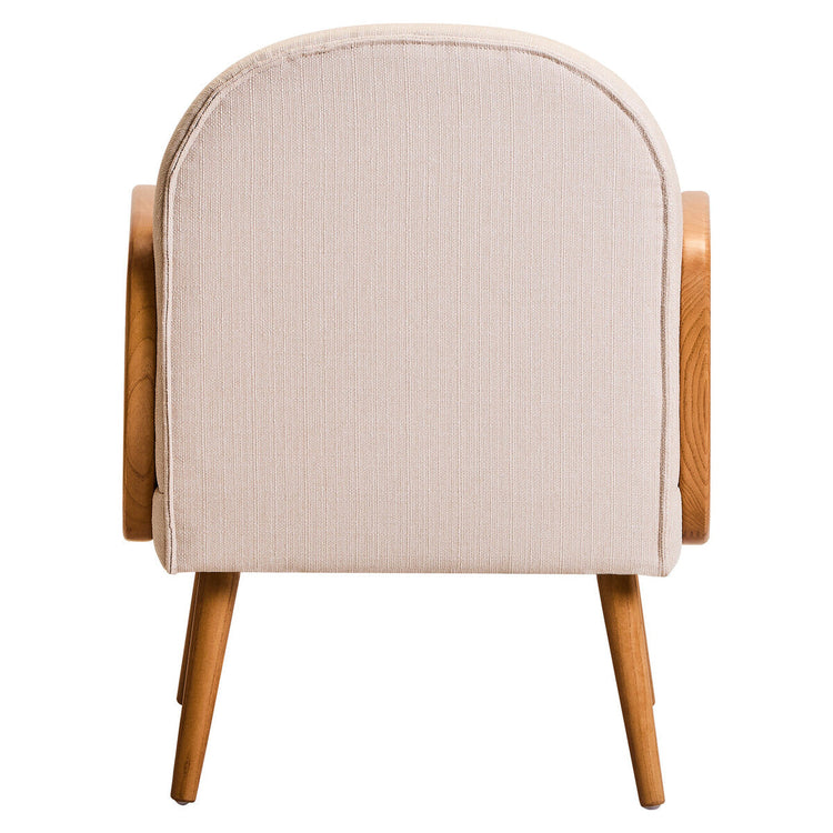 Cebu Ivory Fabric Chair with Curved Back