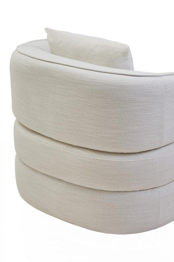 Bilani Cream Linen Effect Chair with Curved Back