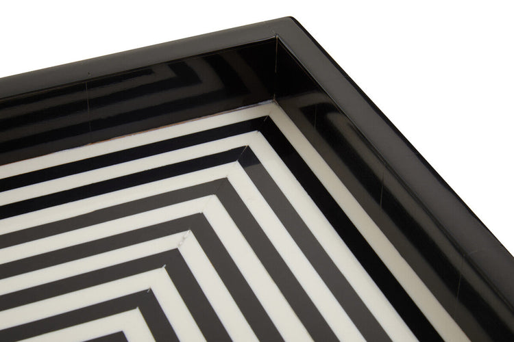 Black and White Finish Square Tray | Donato
