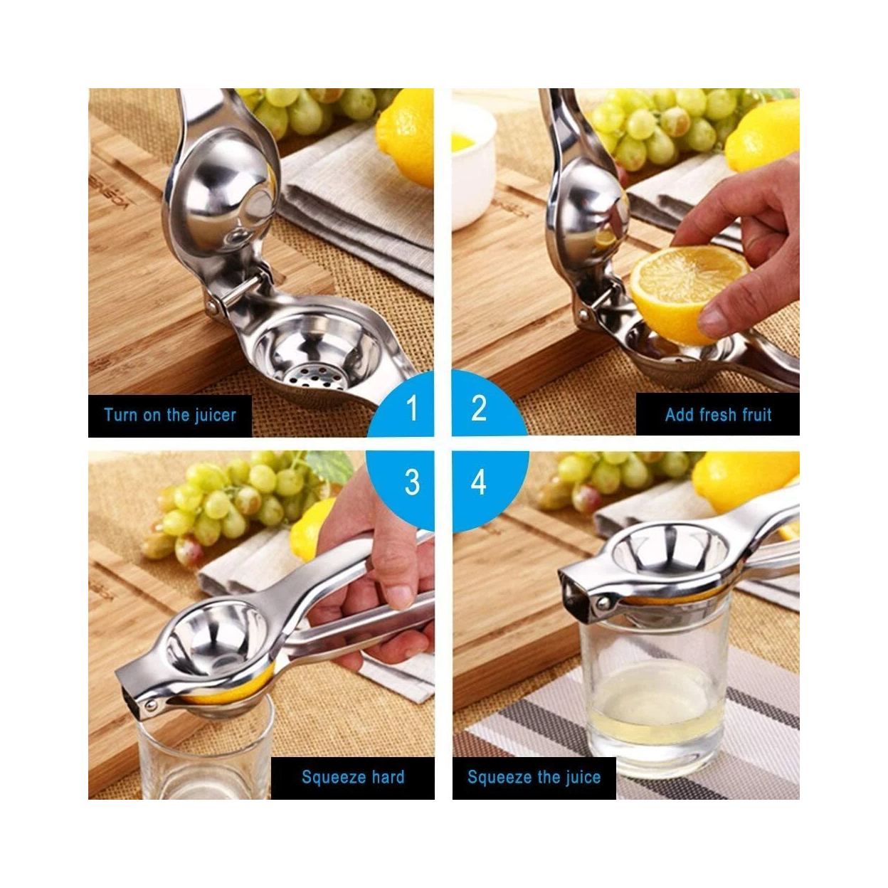 2x Portable Lemon Orange home Squeezer Manual Juicer Squeezer
